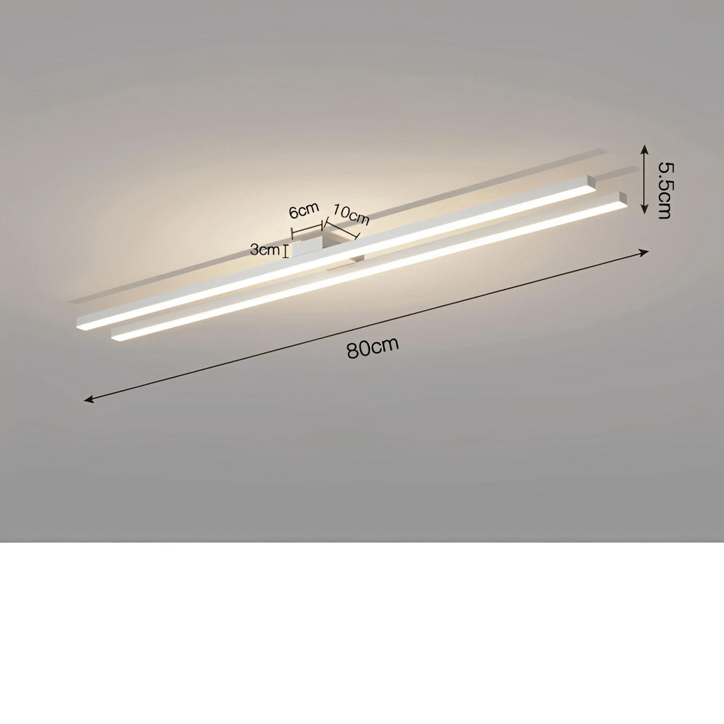 Plafonnier Industriel LED Barre Lumineuse 60cm 80cm 120cm Noir Blanc Dimmable