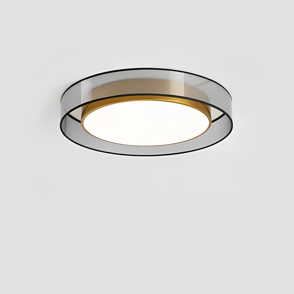 Plafonnier LED Doré Disque Semi-Transparent 40cm 50cm 60cm Dimmable