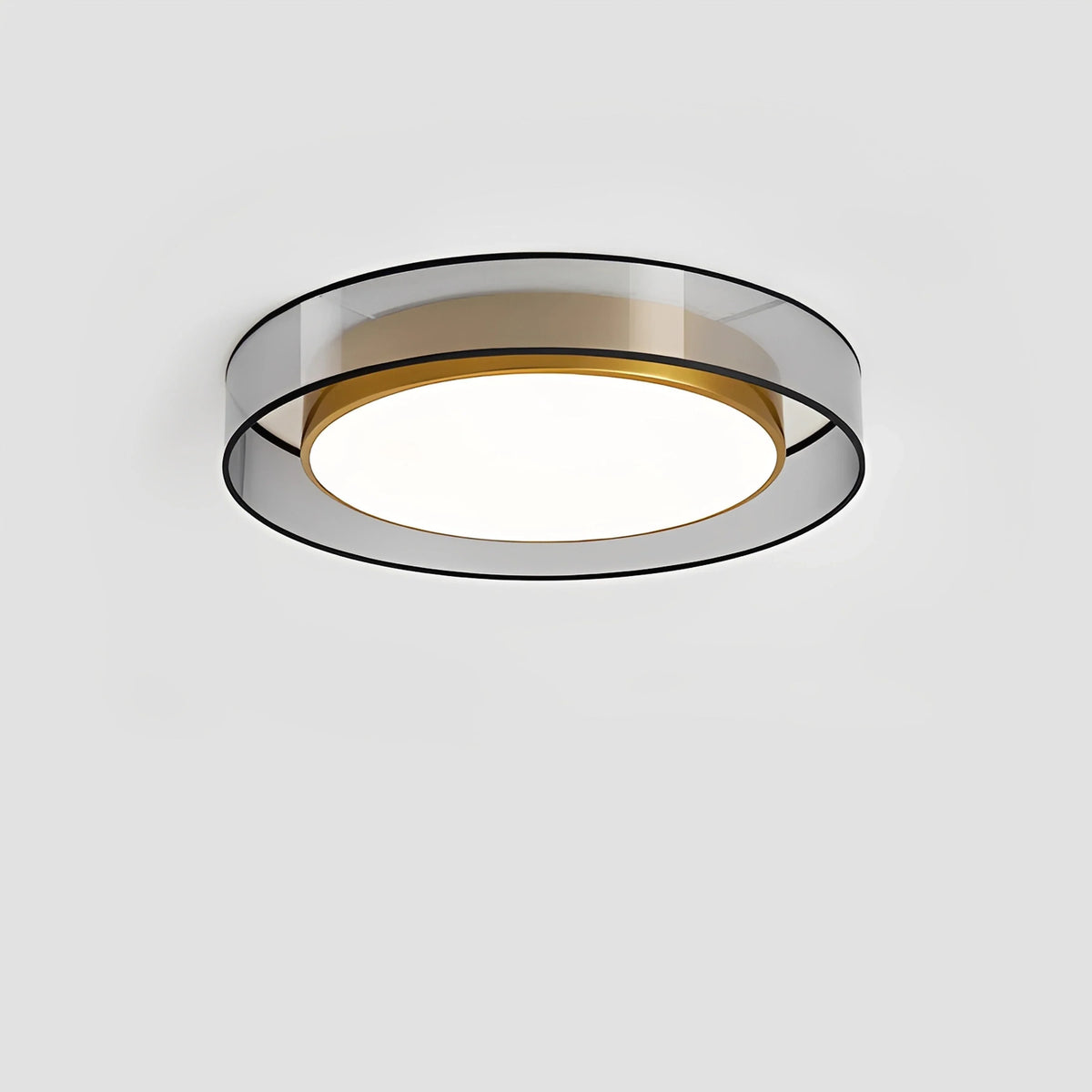 Plafonnier LED Doré Disque Semi-Transparent 40cm 50cm 60cm Dimmable