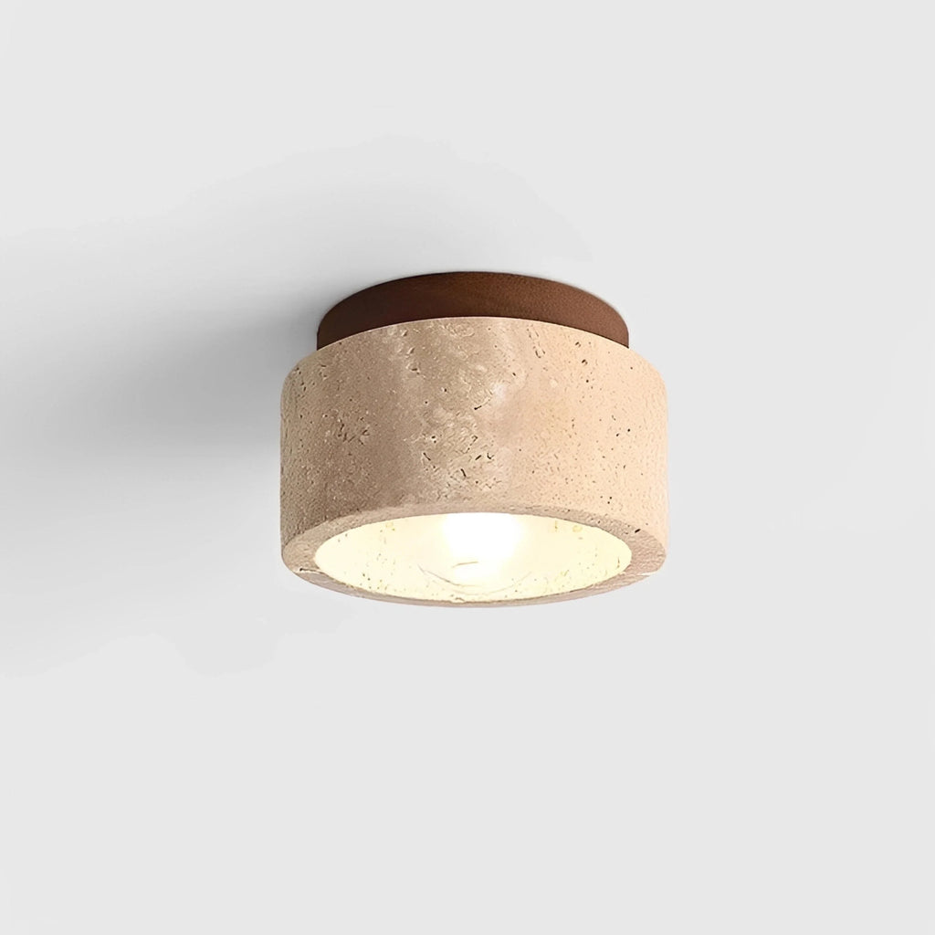 Plafonnier Wabi-Sabi Marbre Jaune Bois Clair ou Noyer