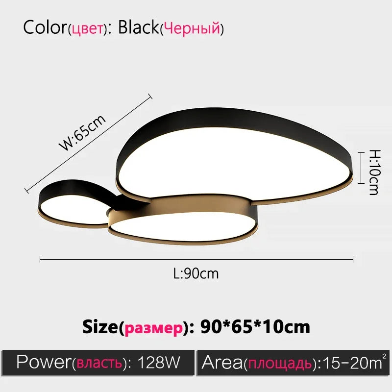 Plafonnier LED Ultra-Fin Fer Noir Blanc 40cm 50cm 90cm Dimmable Télécommande