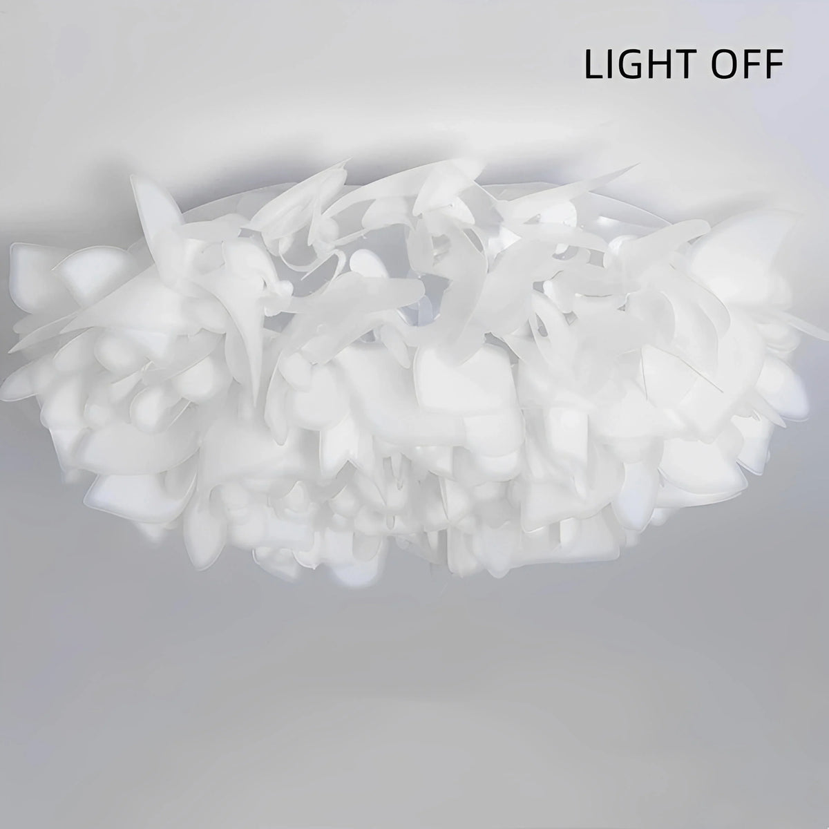 Plafonnier LED Fleurs Blanches Nordique 53cm 73cm Dimmable Télécommande