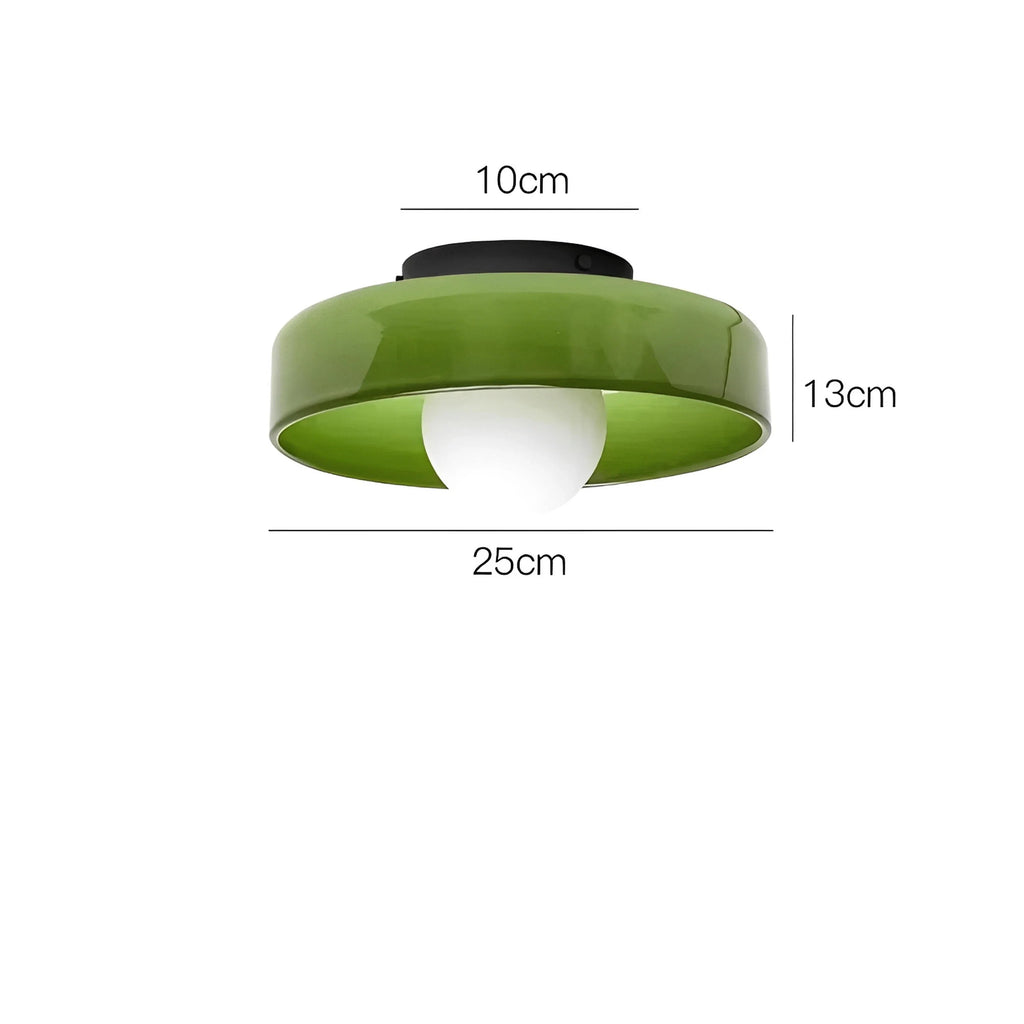 Plafonnier Verre Coloré Nordique G9 Jaune Vert Brun Blanc Tricolore