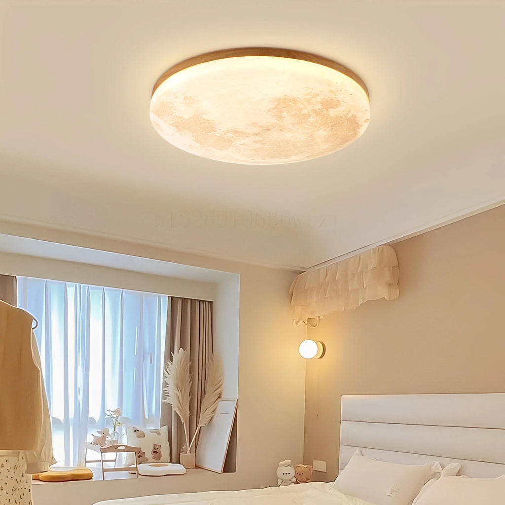 Plafonnier LED Lune 26cm 38cm 48cm Acrylique Texturé Dimmable Télécommande