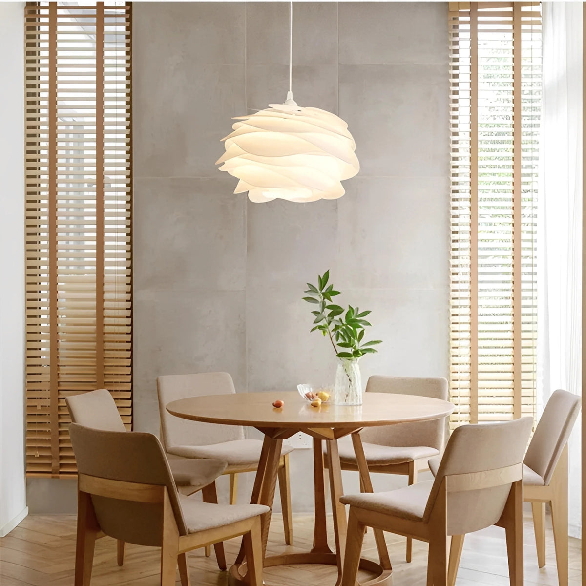 Plafonnier Danois Forme de Rose Blanc 33cm 43cm