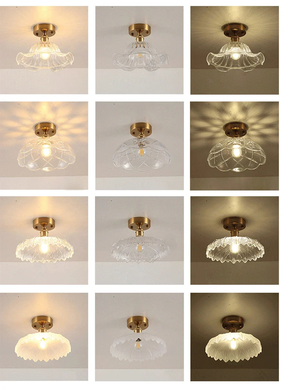 Plafonnier Verre Rétro Loft Vintage E27 22 Modèles Fer et Verre