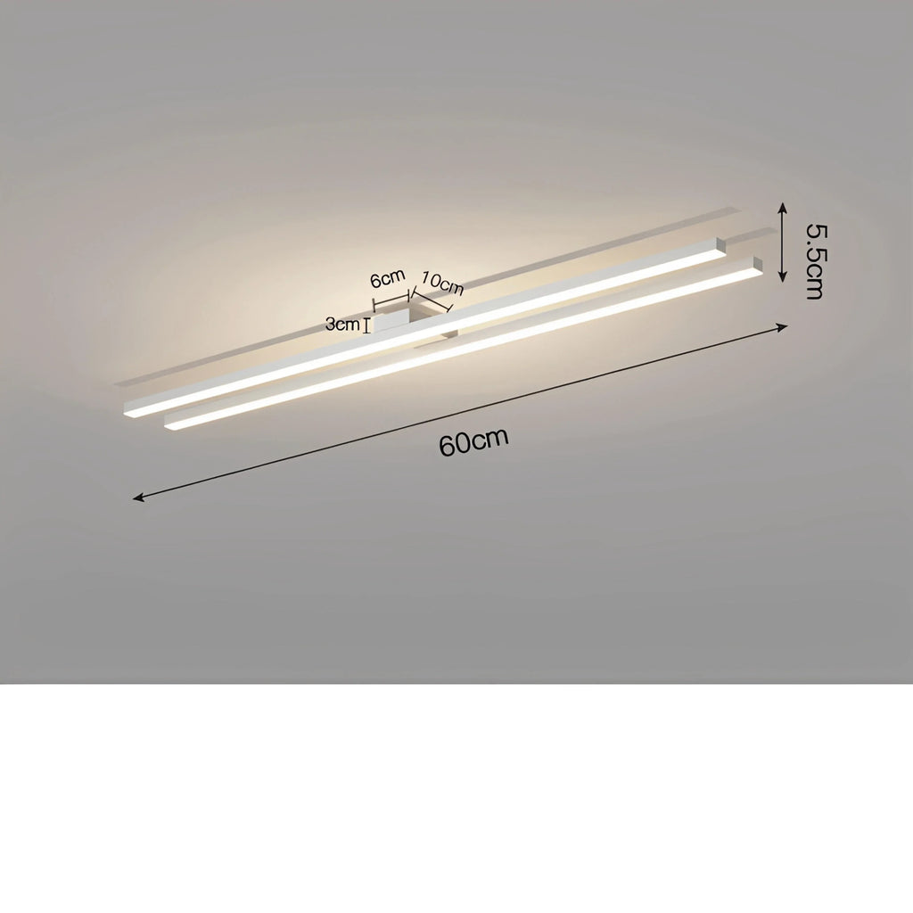 Plafonnier Industriel LED Barre Lumineuse 60cm 80cm 120cm Noir Blanc Dimmable