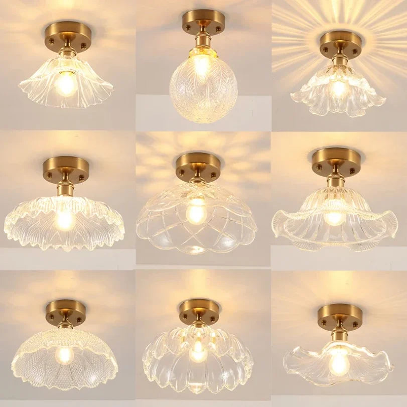 Plafonnier Verre Rétro Loft Vintage E27 22 Modèles Fer et Verre