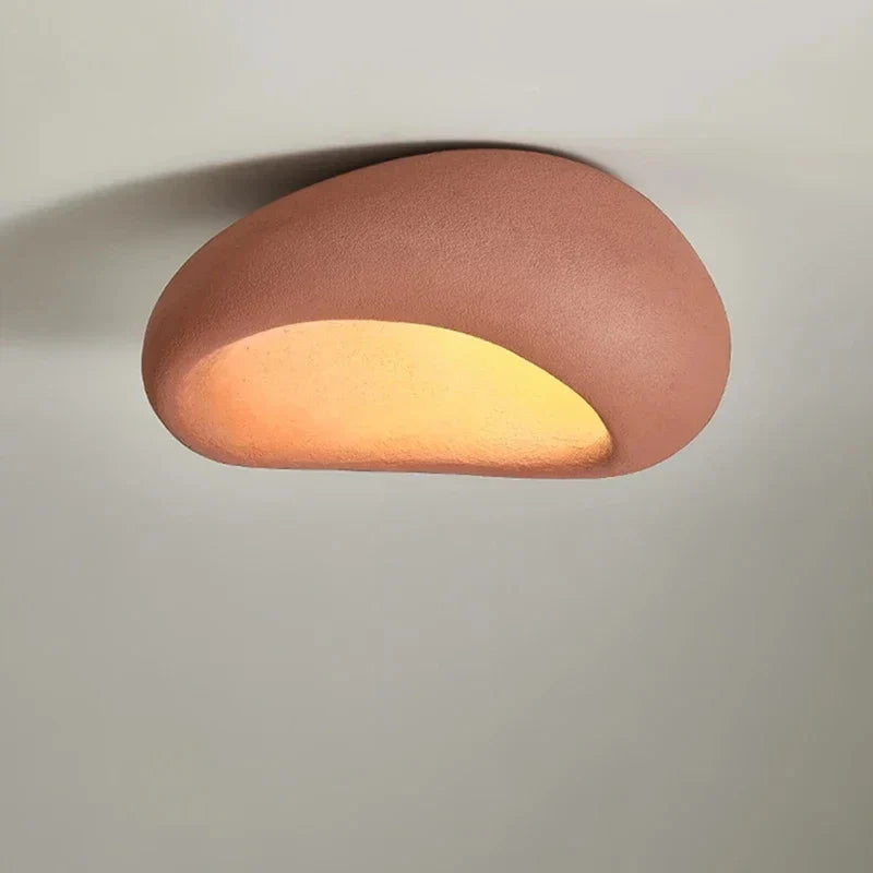 Plafonnier Wabi-Sabi Rond 45cm à 70cm Blanc Gris Brique Dimmable