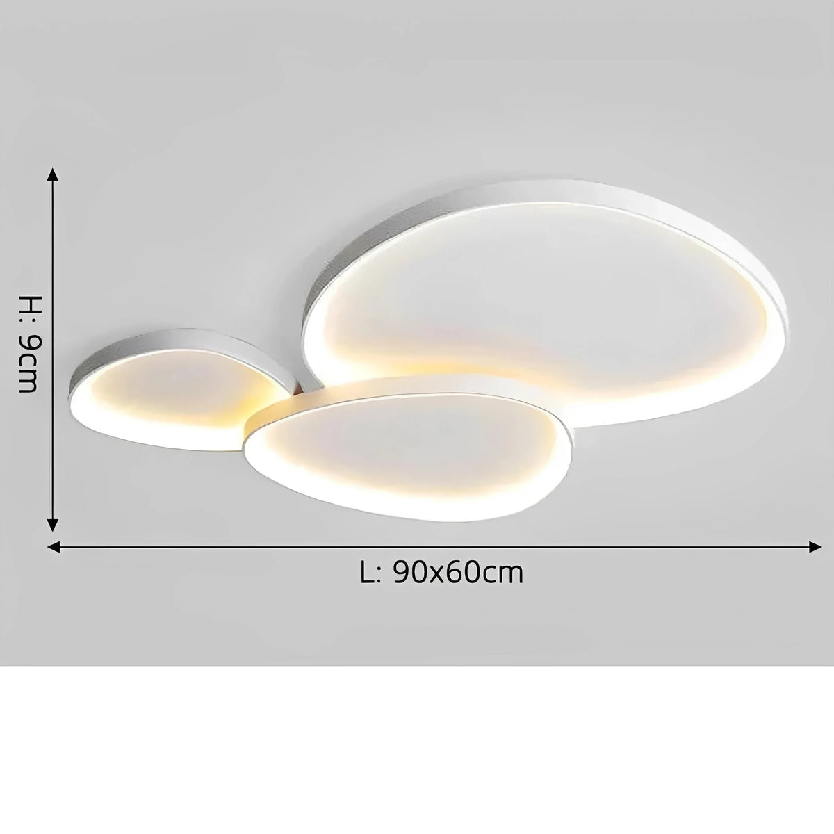 Plafonnier LED Rond Nordique Double Cercle 42cm 90cm Noir Blanc Dimmable