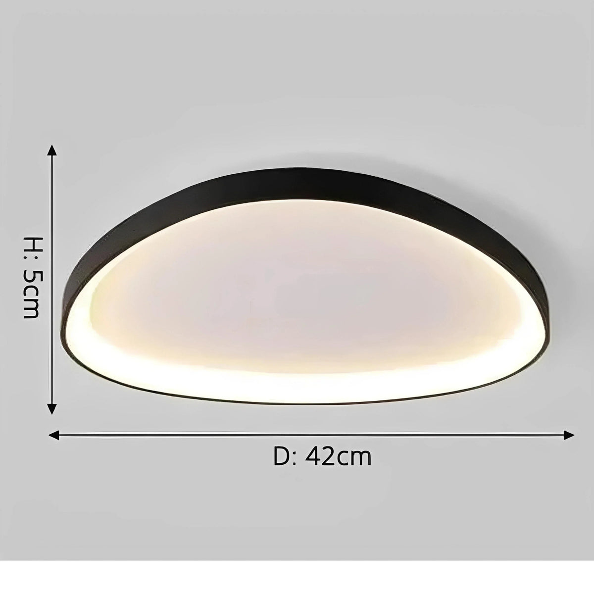 Plafonnier LED Rond Nordique Double Cercle 42cm 90cm Noir Blanc Dimmable
