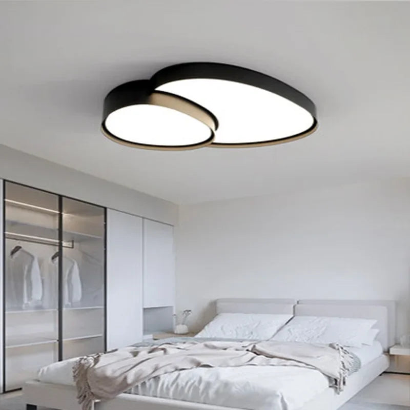 Plafonnier LED Ultra-Fin Fer Noir Blanc 40cm 50cm 90cm Dimmable Télécommande