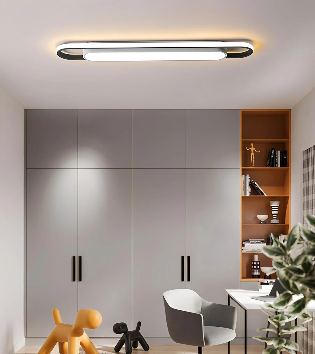 Plafonnier LED Rectangulaire 40cm à 100cm Aluminium Dimmable Télécommande