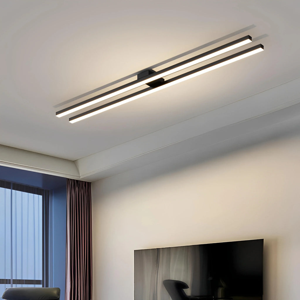 Plafonnier Industriel LED Barre Lumineuse 60cm 80cm 120cm Noir Blanc Dimmable