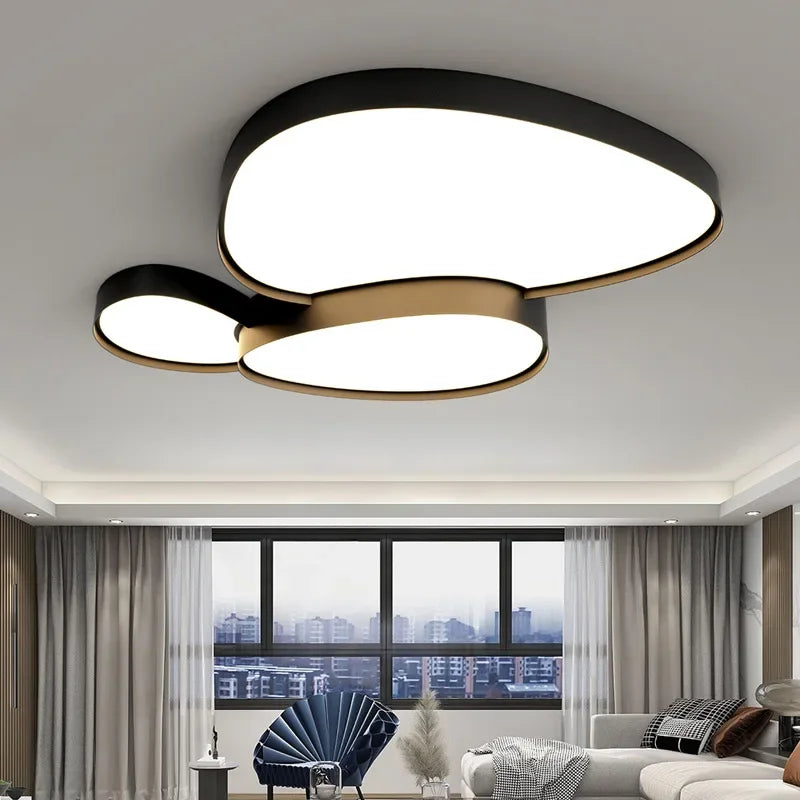 Plafonnier LED Ultra-Fin Fer Noir Blanc 40cm 50cm 90cm Dimmable Télécommande