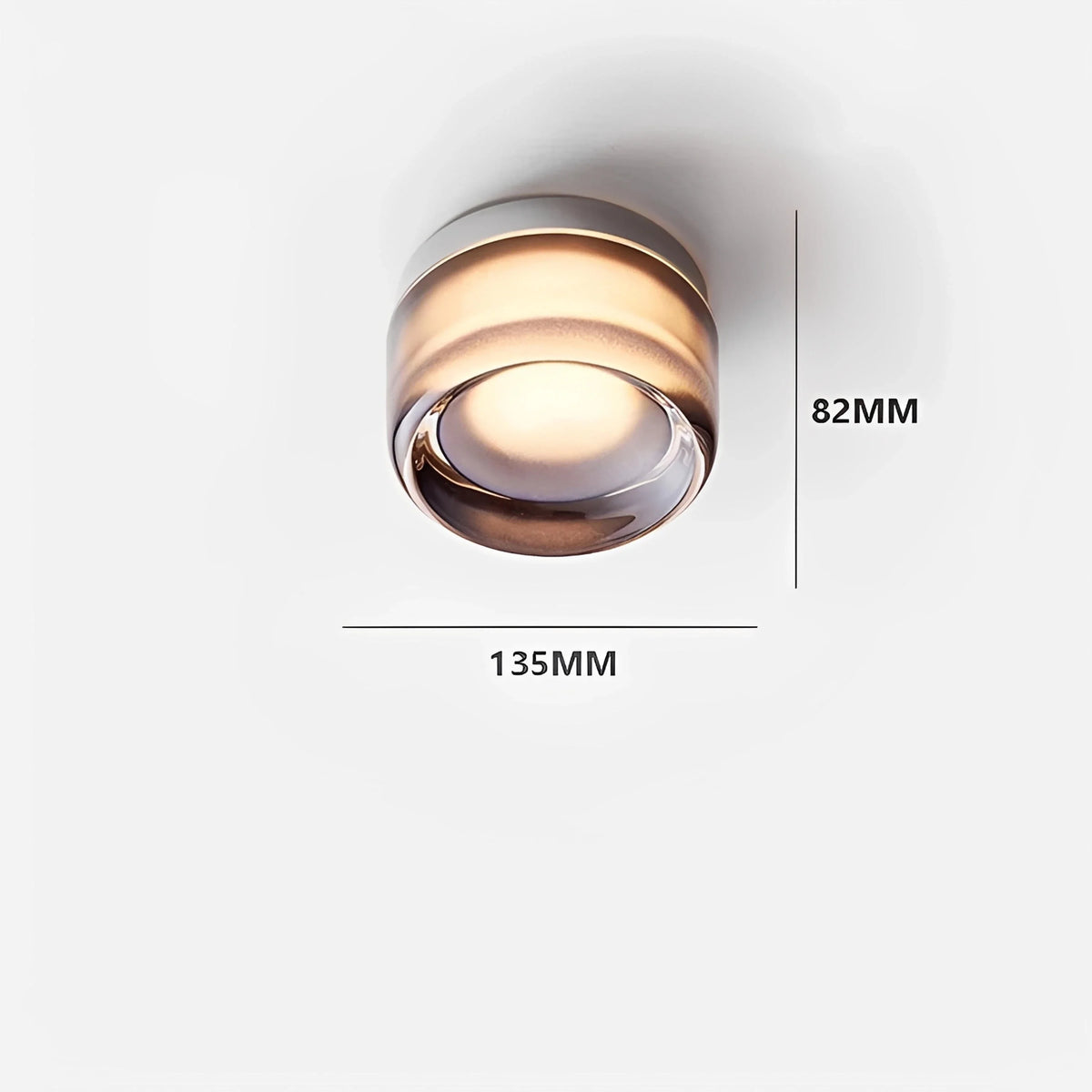 Plafonnier LED Verre Minimaliste Nordique Ambré Gris Blanc