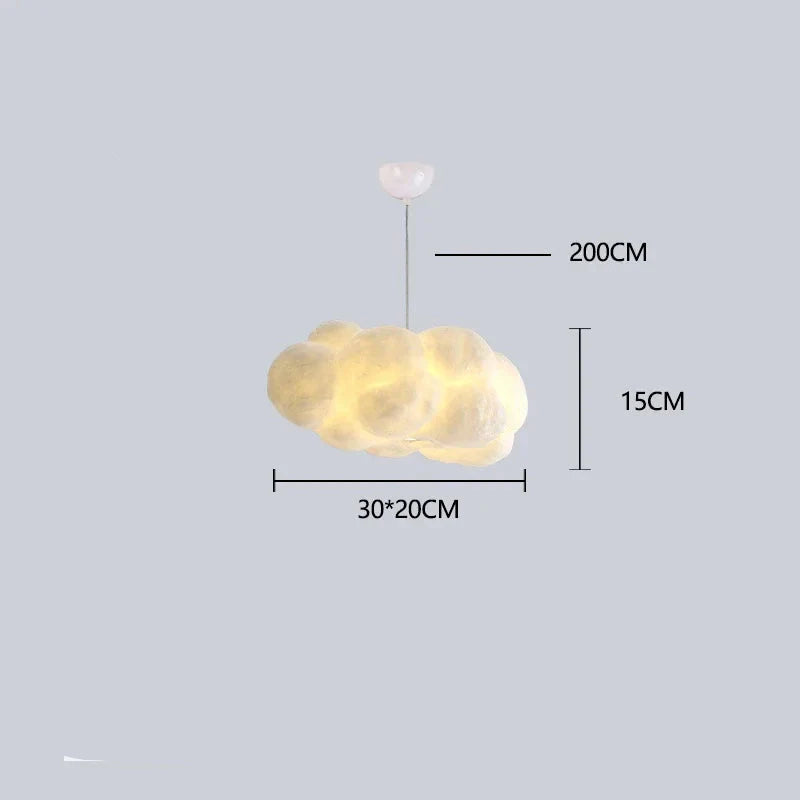 Plafonnier Nuage LED Suspendu Texture Coton 30cm à 60cm Tricolore