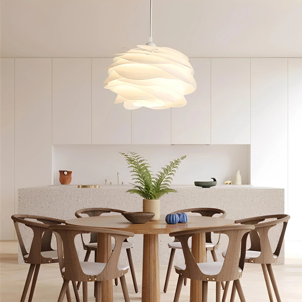 Plafonnier Danois Forme de Rose Blanc 33cm 43cm