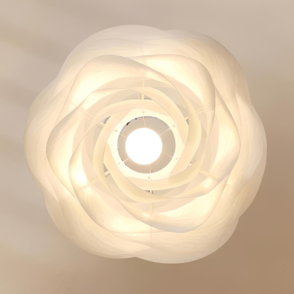 Plafonnier Danois Forme de Rose Blanc 33cm 43cm