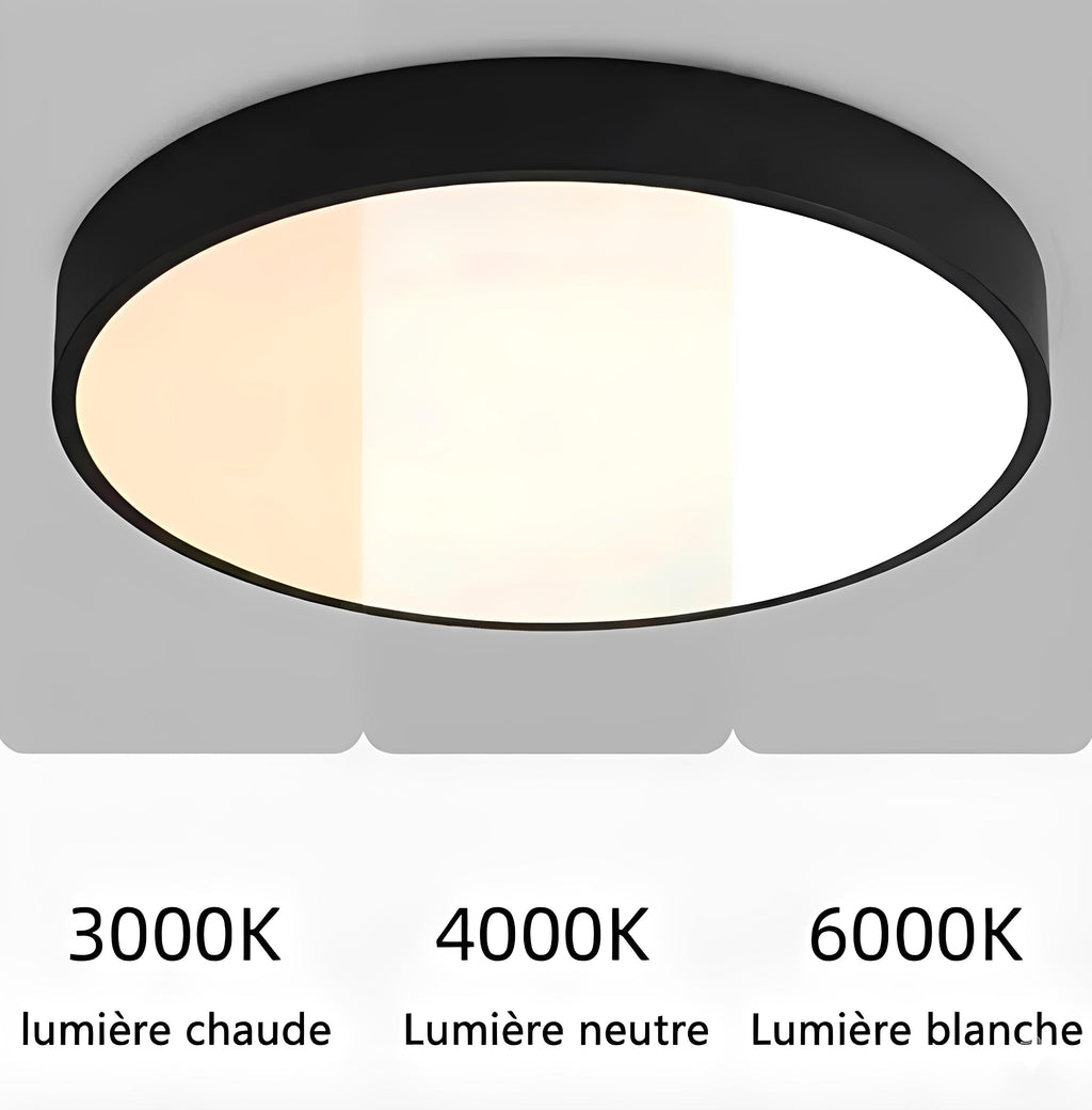 Plafonnier LED Rond Simple 23cm 30cm 40cm Gris Noir Blanc Dimmable
