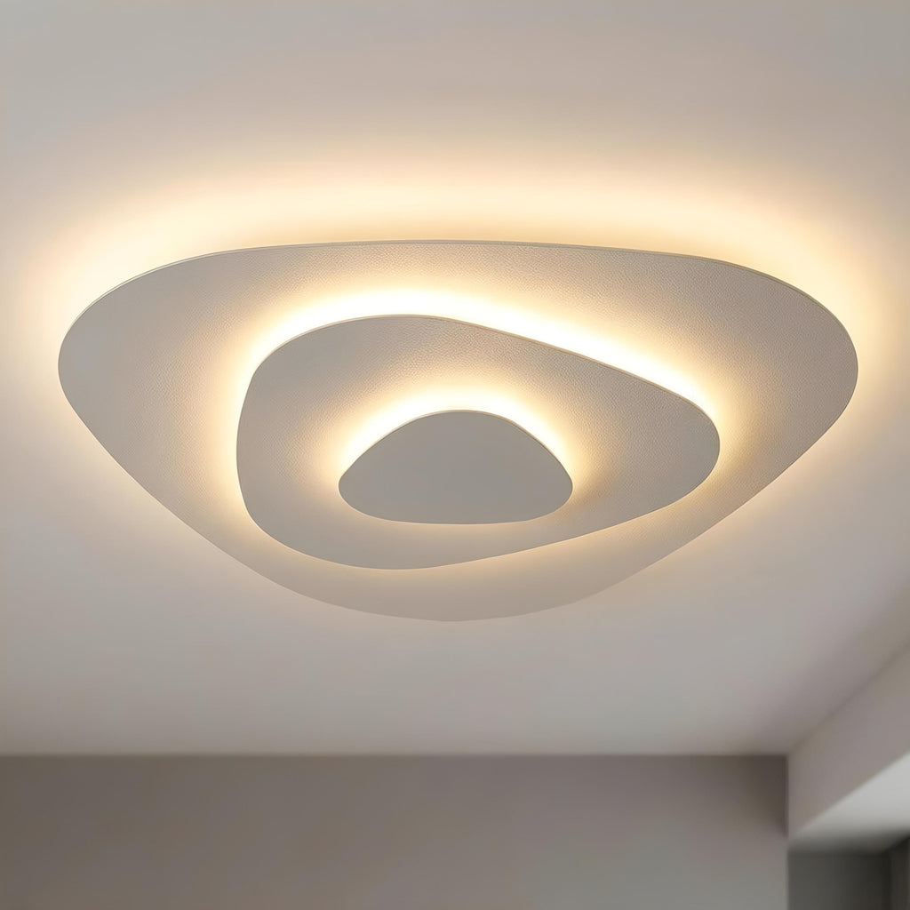 Plafonnier LED Doré Géométrique 40cm 50cm 60cm Dimmable Télécommande Salon