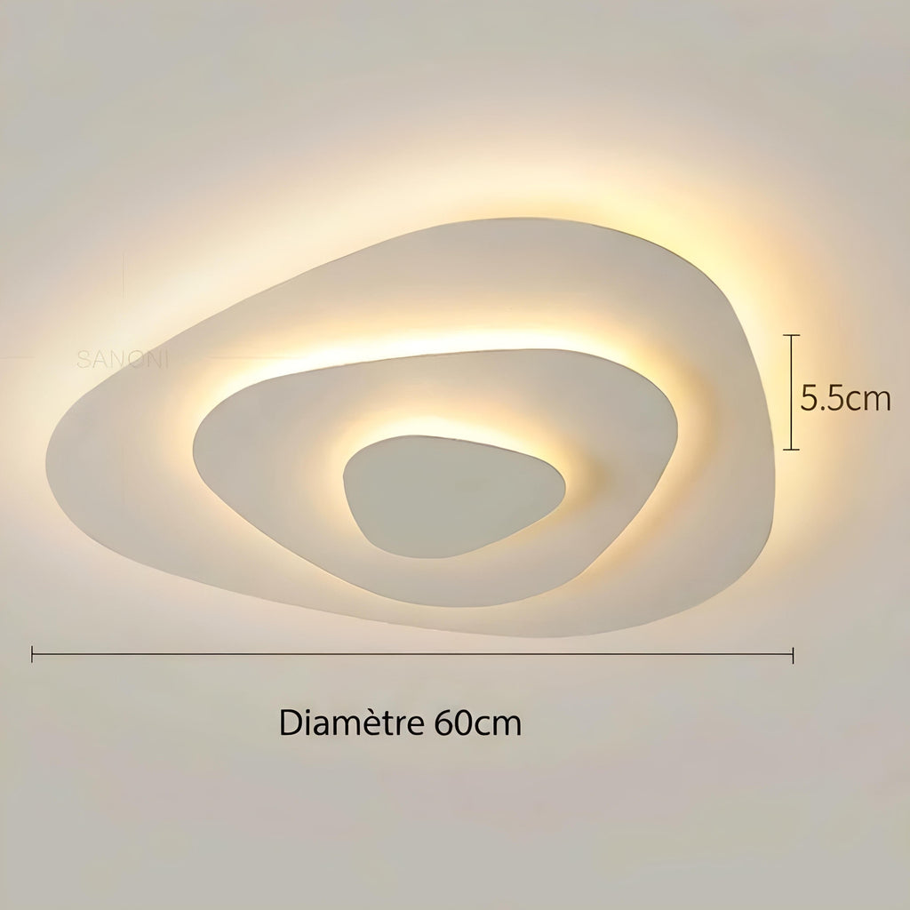 Plafonnier LED Doré Géométrique 40cm 50cm 60cm Dimmable Télécommande Salon