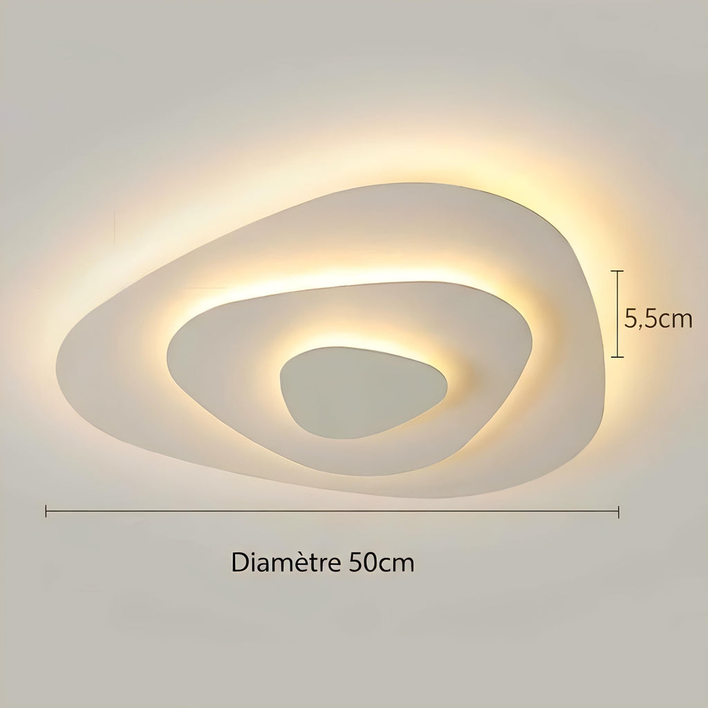 Plafonnier LED Doré Géométrique 40cm 50cm 60cm Dimmable Télécommande Salon
